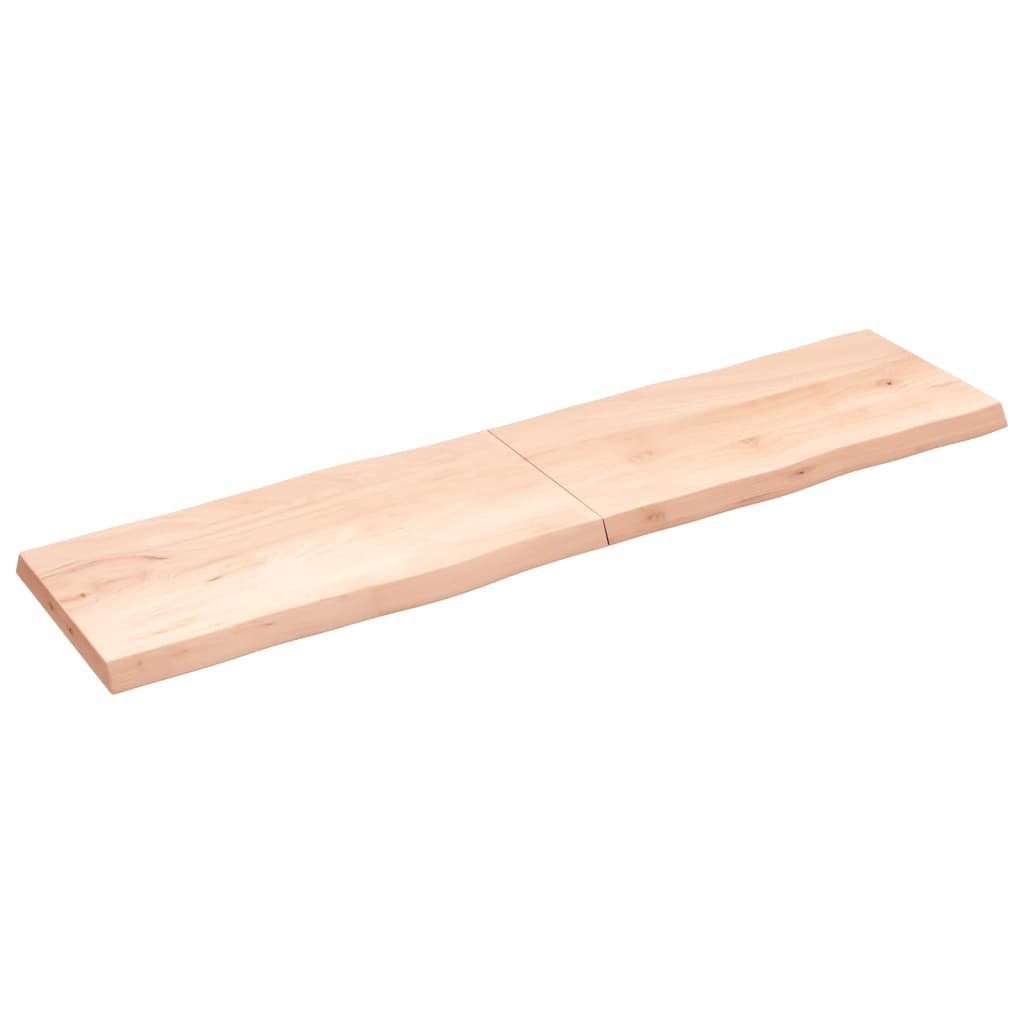 furnicato Tischplatte cm (1 Baumkante Massivholz St) 200x50x(2-6) Unbehandelt