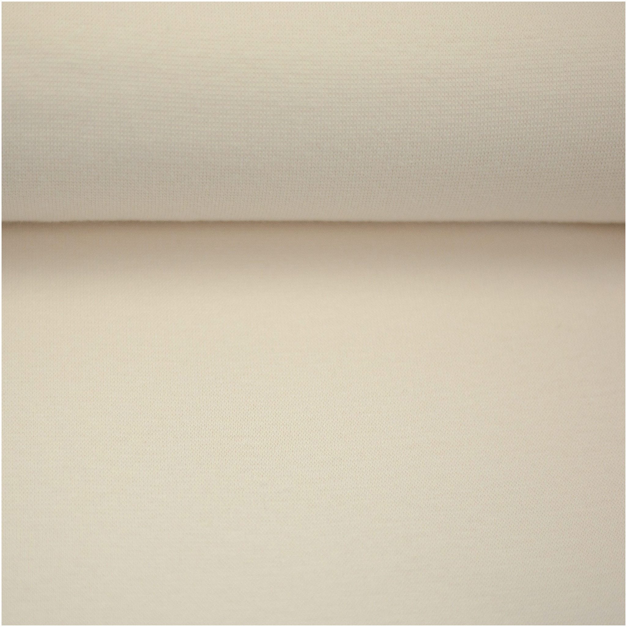 maDDma Stoff Bündchenstoff Schlauchware 50(100)cm extrabreit ab 25cm Jersey, naturweiß