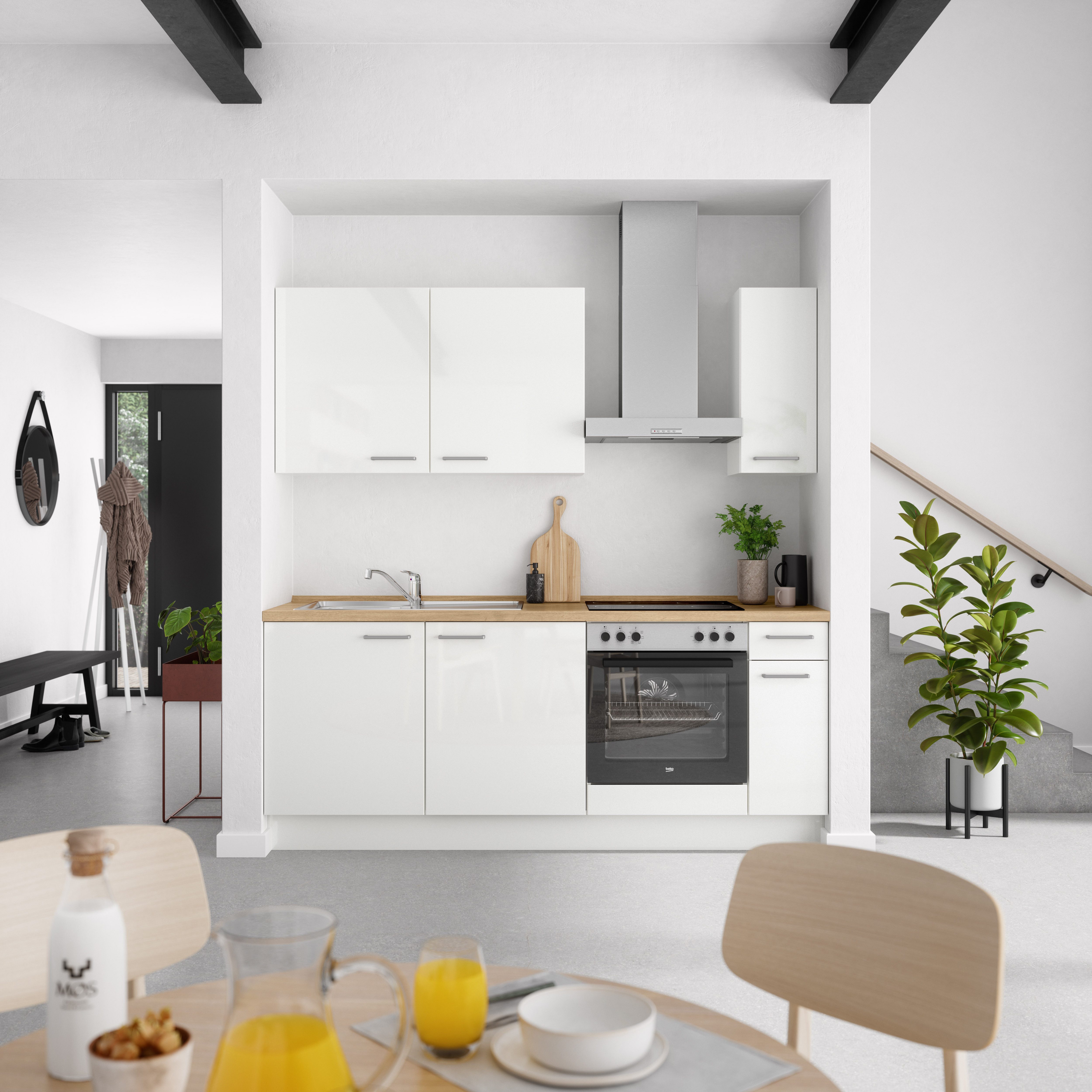 nobilia® Küchenzeile "Flash I", NEU: individuell anpassbar mit gratis Profi-Beratung, vormontiert, Breite 210 cm, Ausrichtung wählbar, wahlw. mit E-Geräten