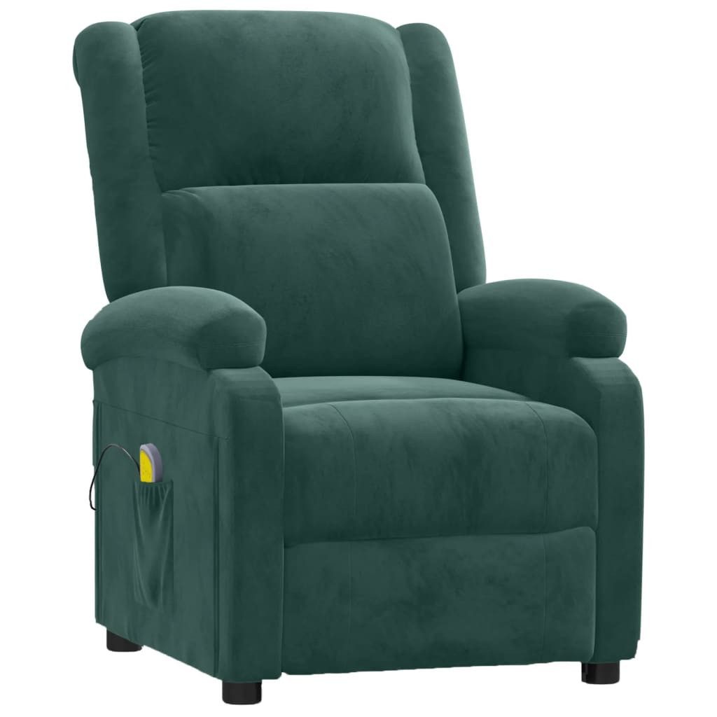 vidaXL Massagesessel Massagesessel Dunkelgrün Samt (1-St) günstig online kaufen