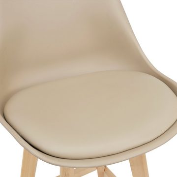 en.casa Barhocker (6 St), »Lublin« Barhocker 6er Set Kunstleder gepolstert Beige