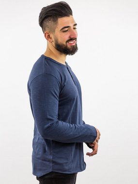 DAILY´S Langarmshirt KJELL: Herren Longsleeve mit Knopfleiste