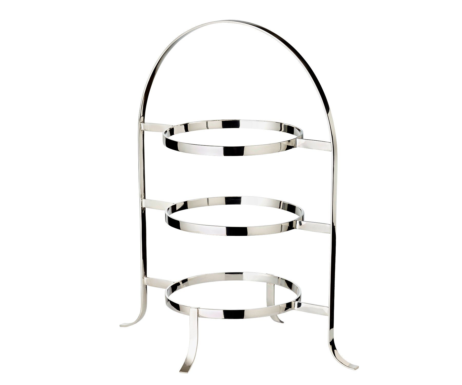 EDZARD Etagere Sina, Stahl, Tellerhalter, 3 Etagen,schwerversilbert, H 42 cm