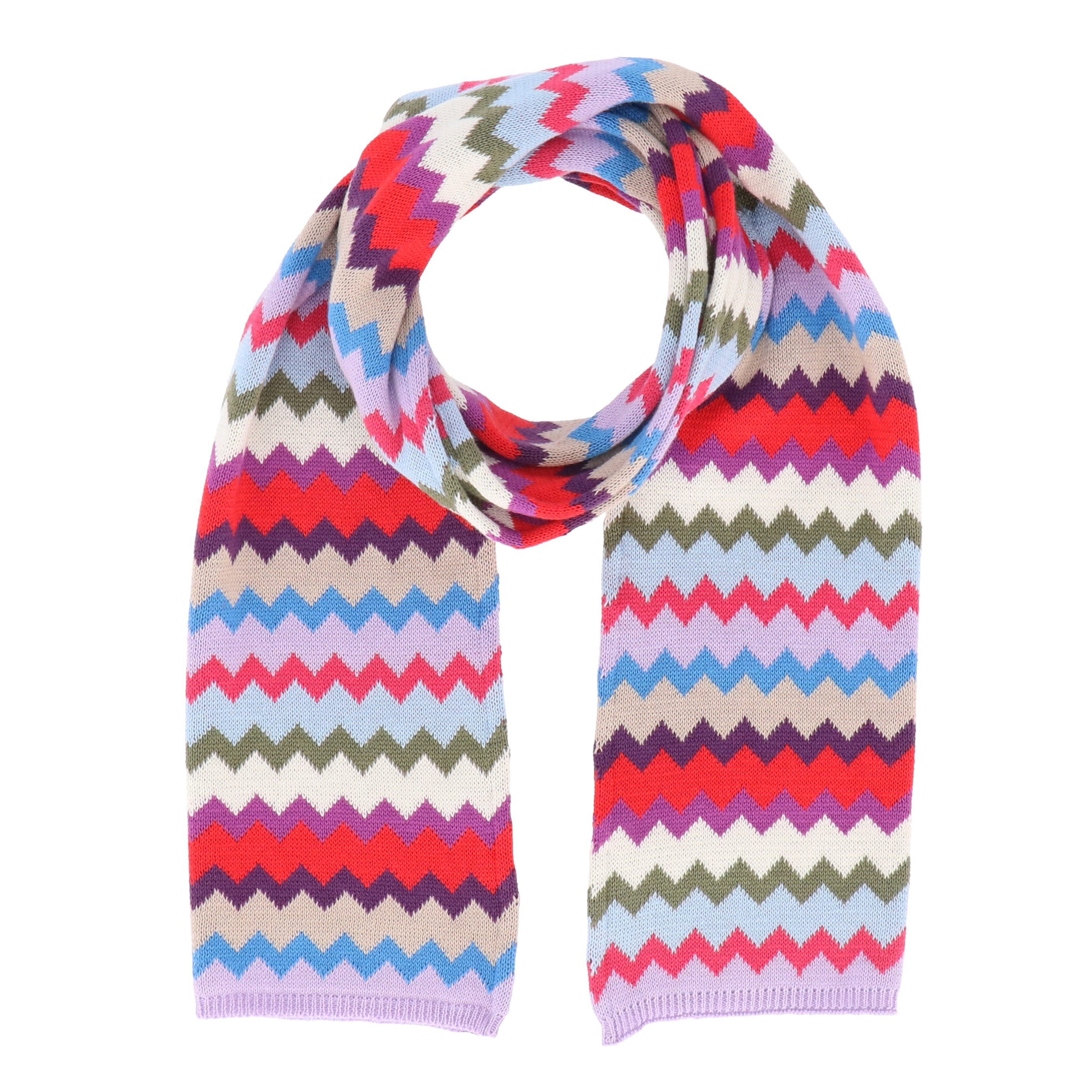 halsüberkopf Accessoires Strickschal Ethno, mit Zickzackmuster multicolor günstig online kaufen