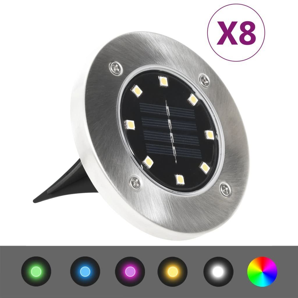vidaXL Außen-Wandleuchte Solar-Bodenleuchten 8 Stk. LED RGB-Lichtfarbe | Wandleuchten