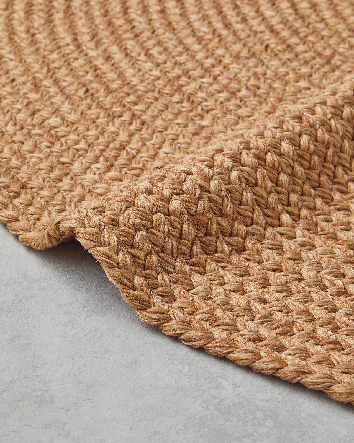 English Home Teppich Juliet runder Jute-Teppich, Natur, Rund, Rundes Jute-Kilim in Naturfarbe, Ø 90 cm