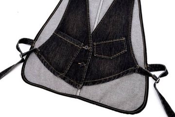 KIKI Anzugweste Kurze Jeansweste für Damen mit Tasche, ärmellos