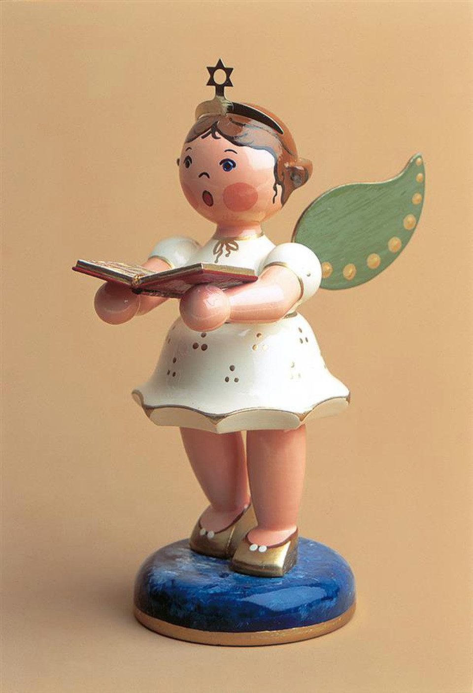 Hubrig Volkskunst Zschorlau Erzgebirge Engelfigur Hubrig Engel - Gesangbuch