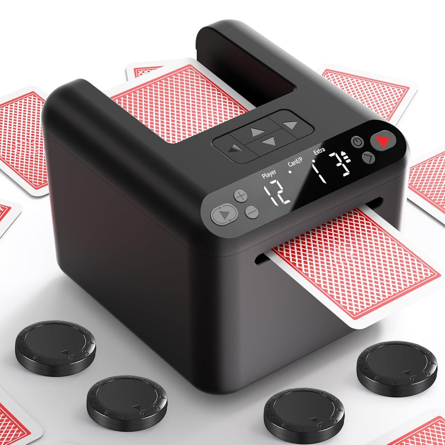 AKKEE Spiel Kartenmischmaschine Elektrische, leiser Kartenmischer