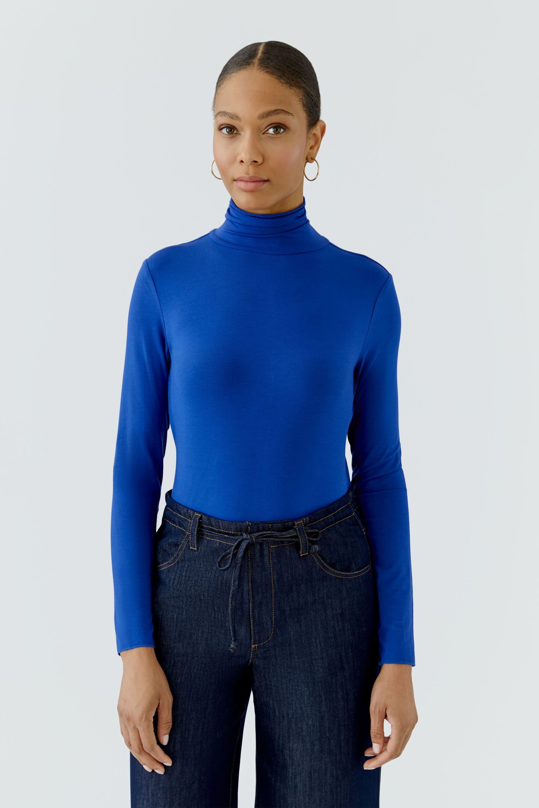 Oui Langarmshirt Schmal geschnitten