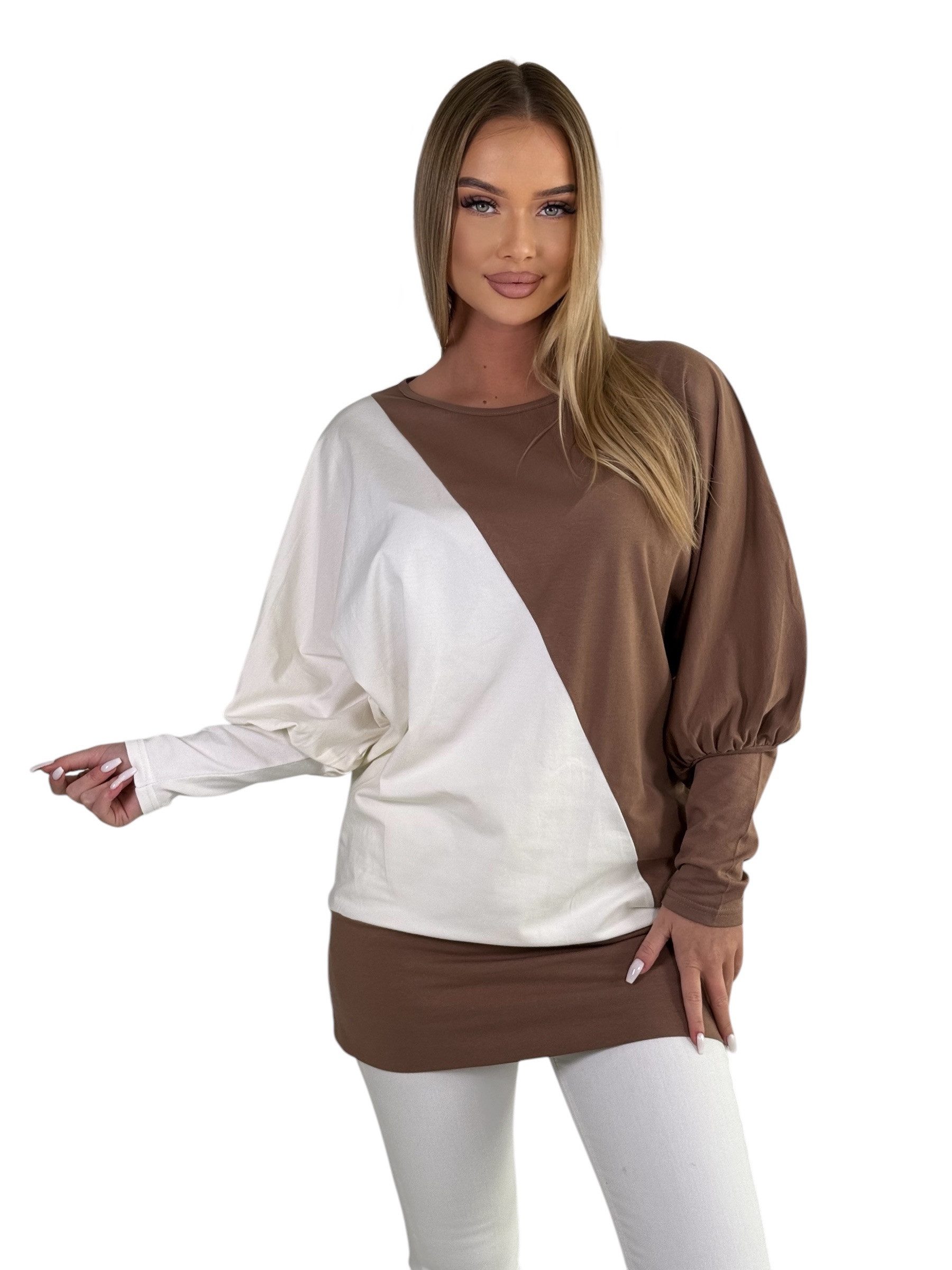 Mississhop Langarmshirt Bluse Tunika Longshirt mit Fledermausärmeln M.KIng günstig online kaufen