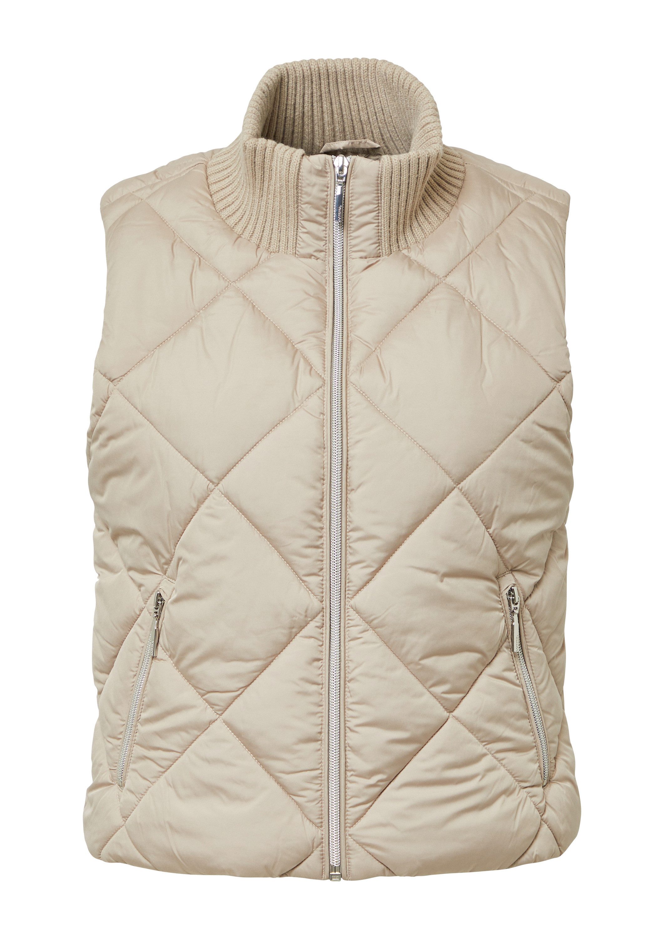 comma Outdoorjacke Outdoor-Weste Kurze Steppweste mit Ripp-Stehkragen günstig online kaufen