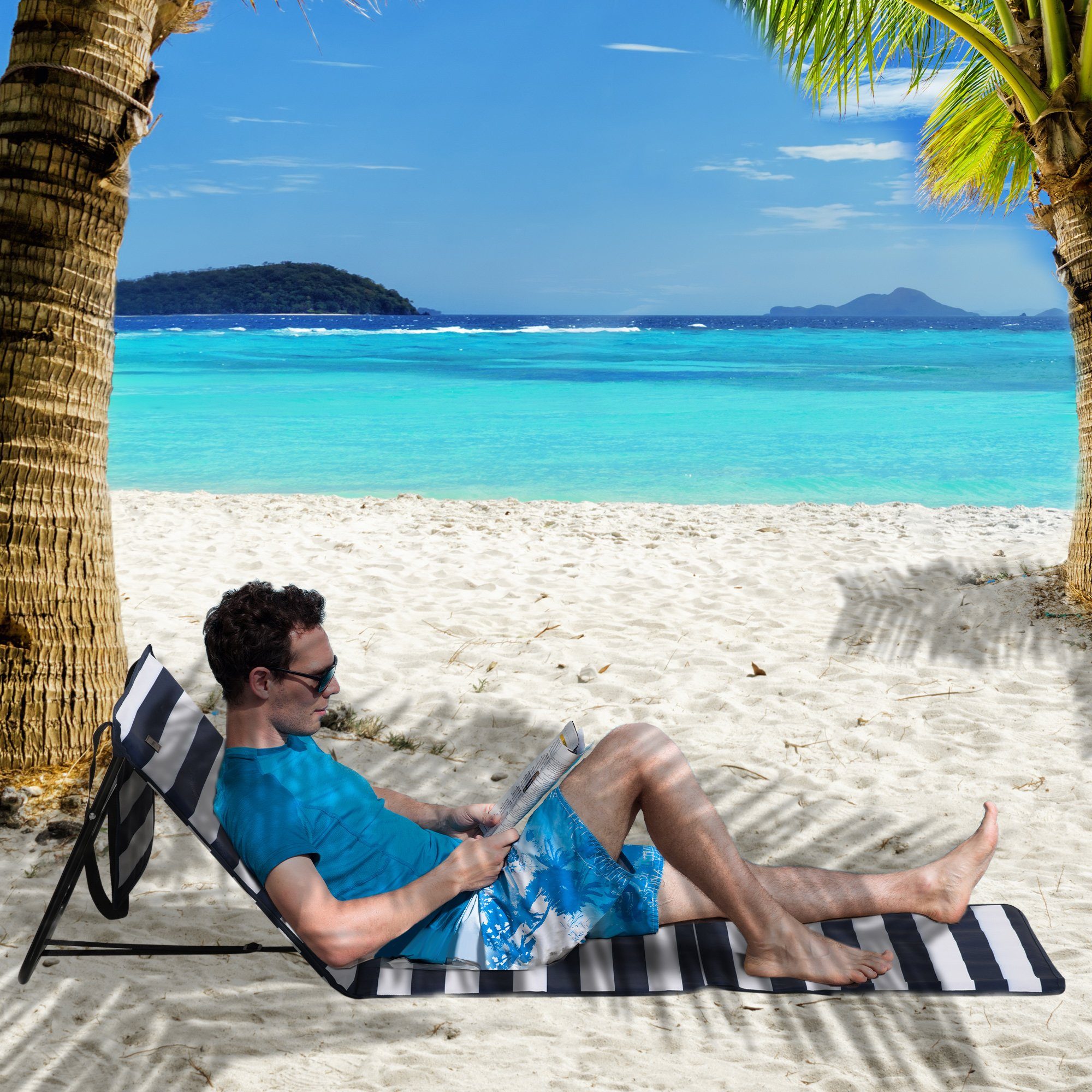 Outsunny Gartenliege Verstellbare Sonnenliege, Faltbare Strandliege, günstig online kaufen