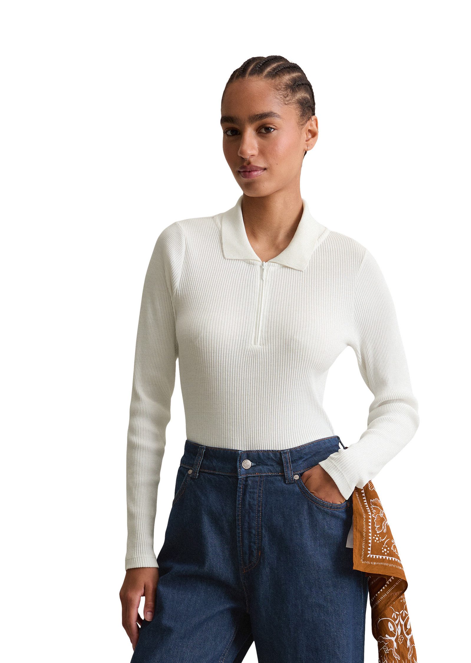 Marc O'Polo DENIM Langarm-Poloshirt aus Organic günstig online kaufen