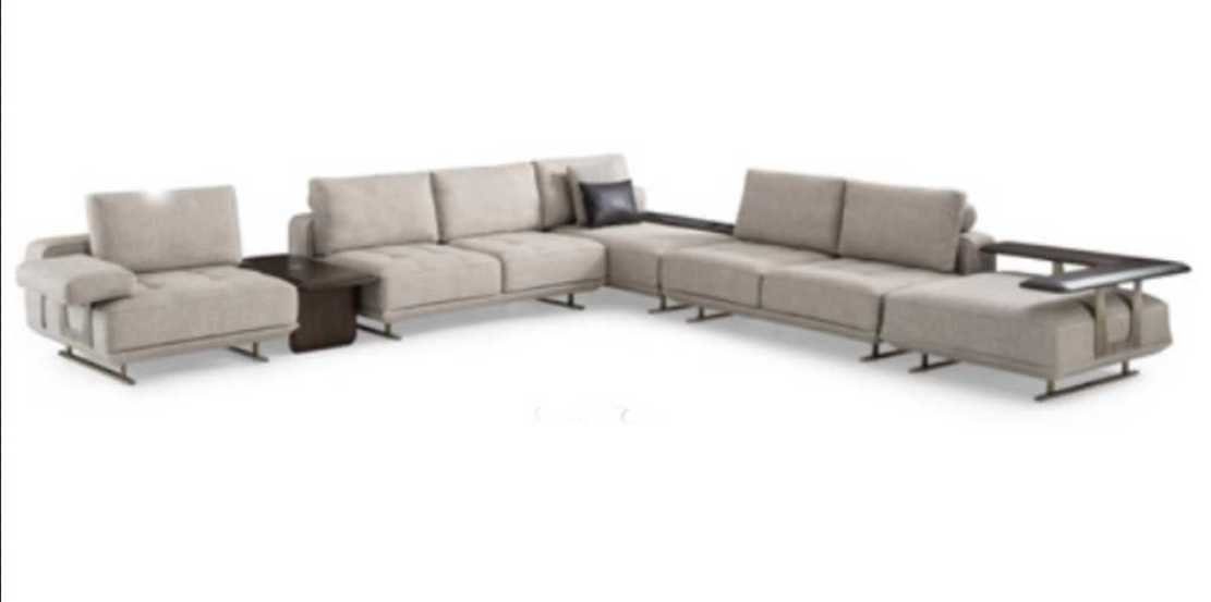 JVmoebel Ecksofa Beige Wohnlandschaft Polster in Möbel, 1 L-Form Made Ecksofa Teile, Europe Design Couch
