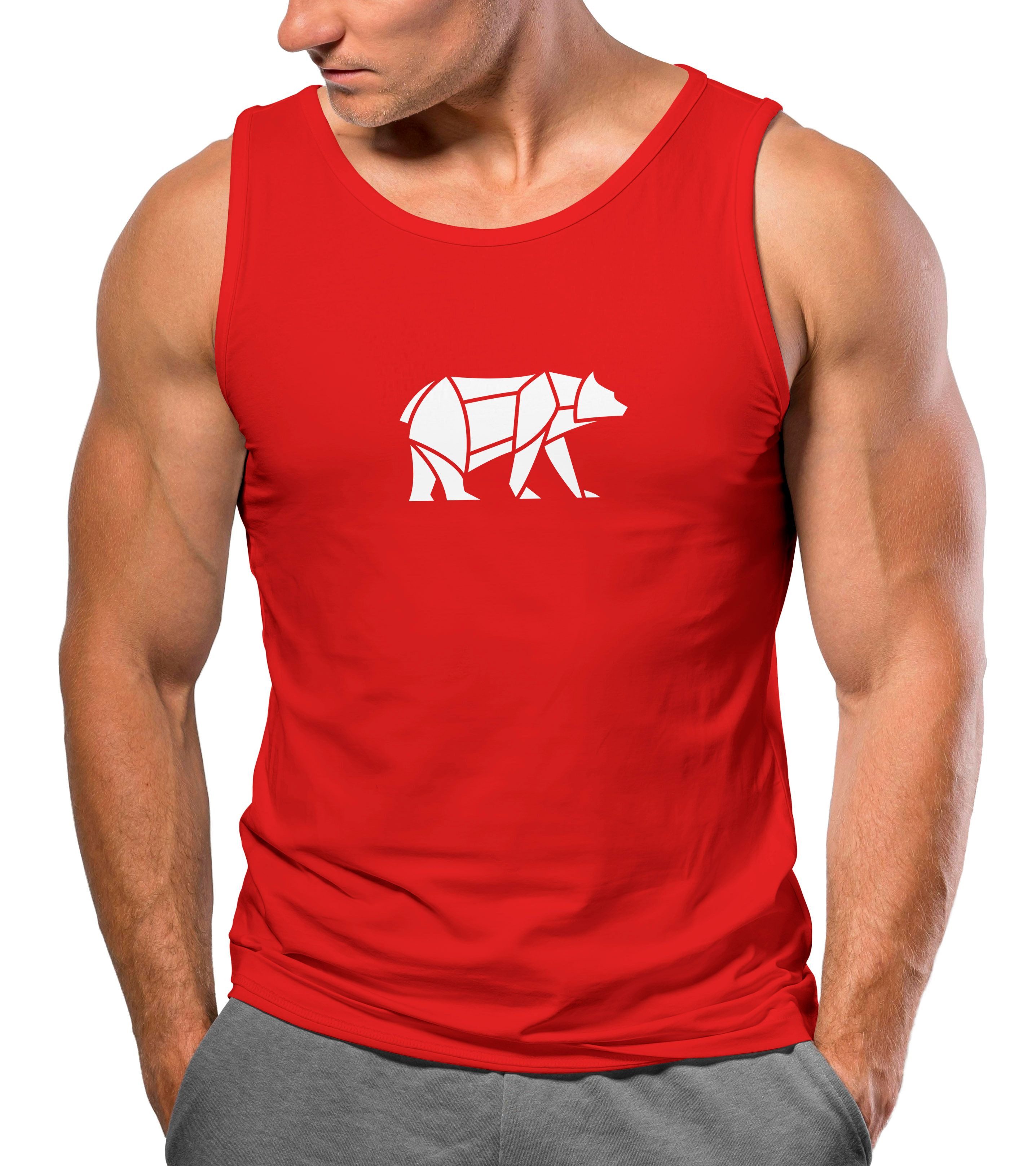 Neverless Tanktop Herren Tank-Top Polygon Design Print Bär Bear Tiermotiv O günstig online kaufen