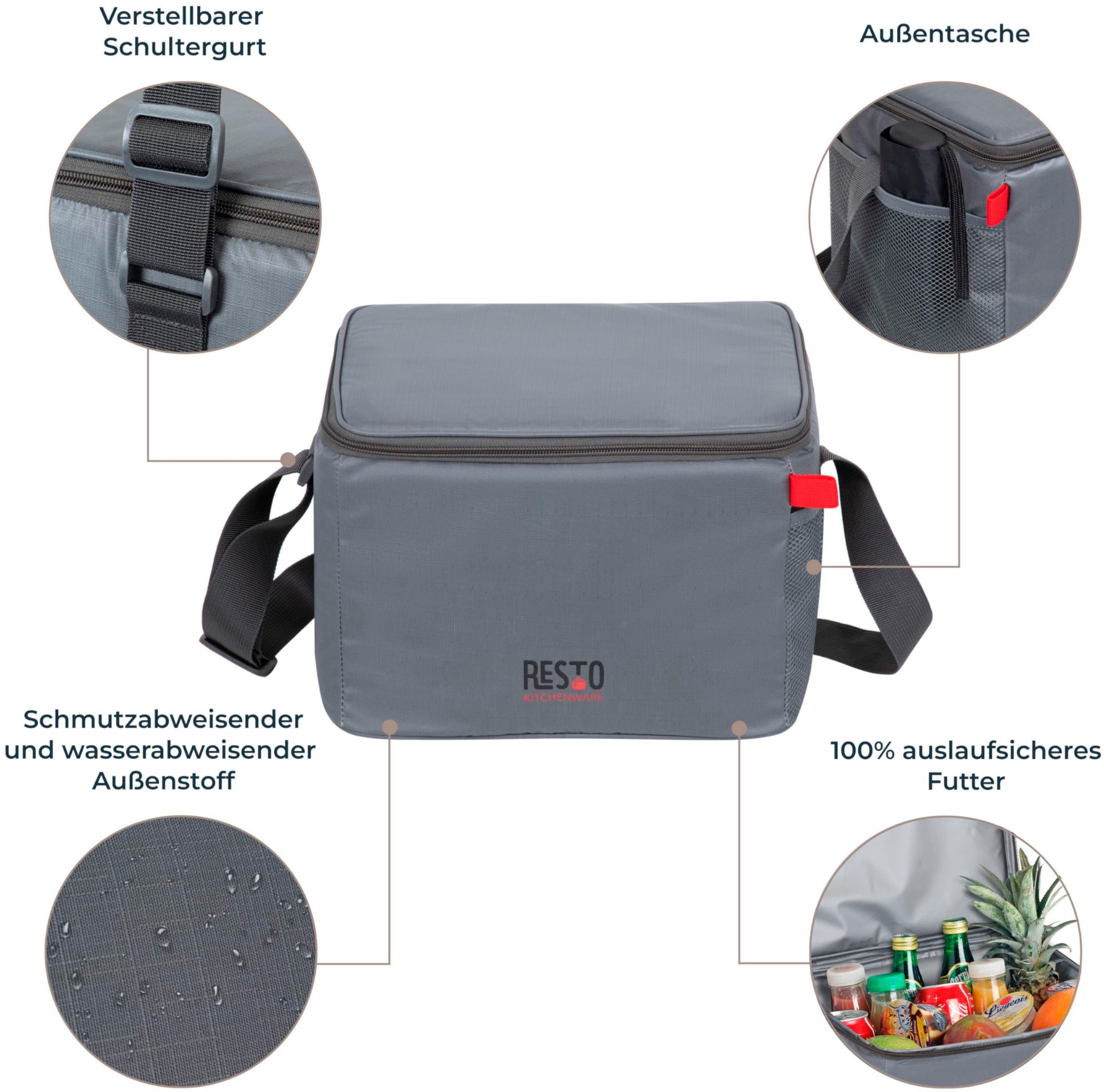 RESTO Kitchenware Kühltasche Polis faltbare Picknicktasche Lunchtasche Thermotasche Isoliertasche, 11 l, Witterungsbeständig und absolut auslaufsicher