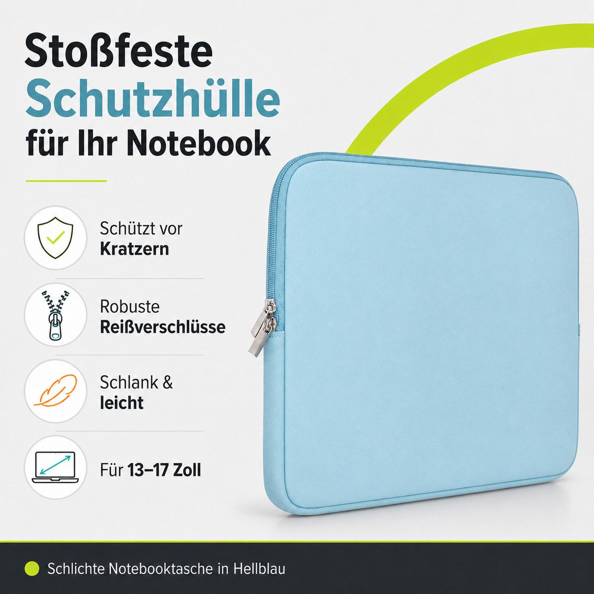 König Design Laptoptasche Universal Notebooktasche 13 Zoll Sleeve Tasche Hülle Laptop Case Cover, weiches Innenfutter zum Schutz vor Kratzern