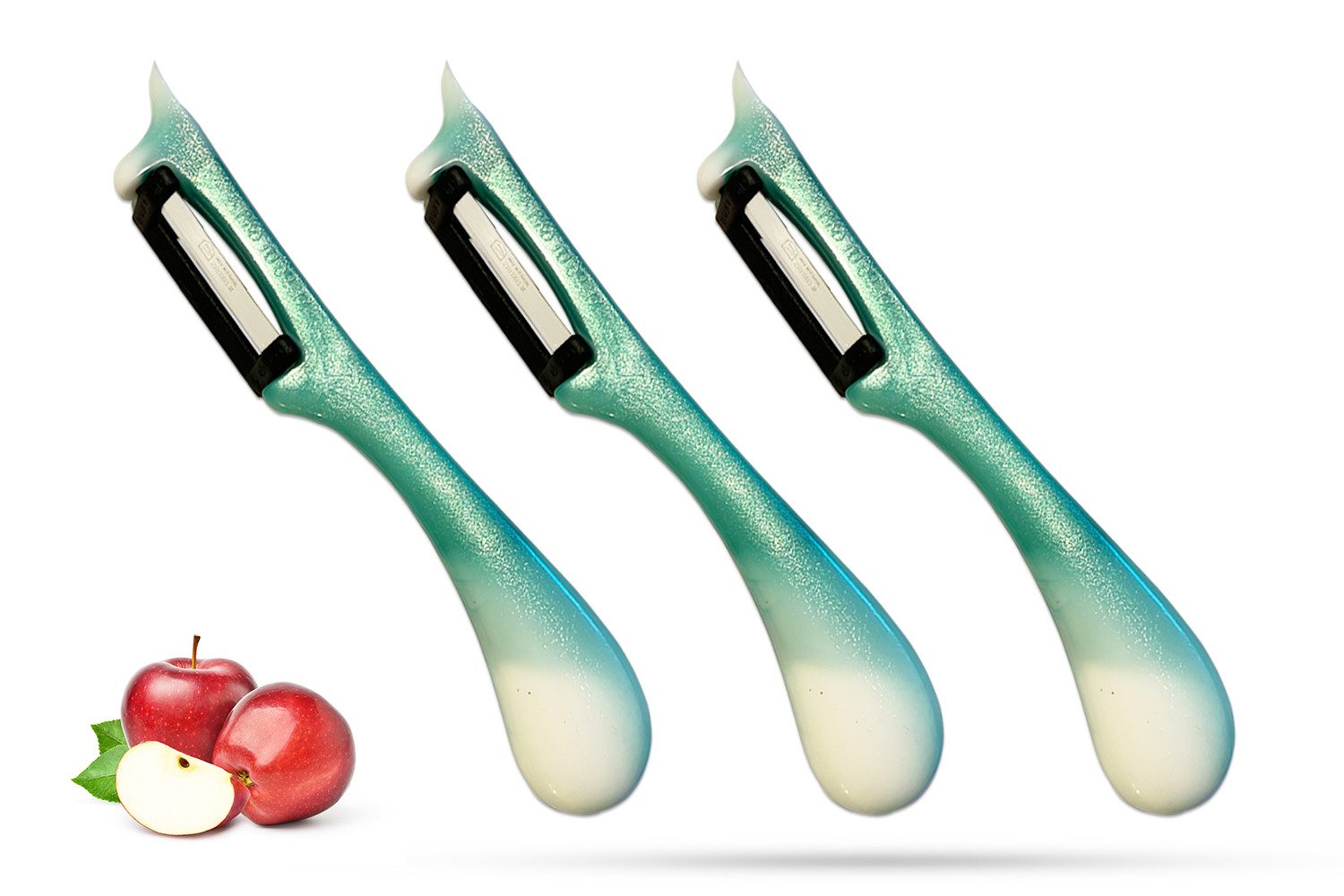 SMI Sparschäler SMI Solingen Sparschäler Gemüseschäler für Küche Kartoffelschäler, (3-tlg., 3 tlg), Rechts- und Linkshänder nach klingen wechseln