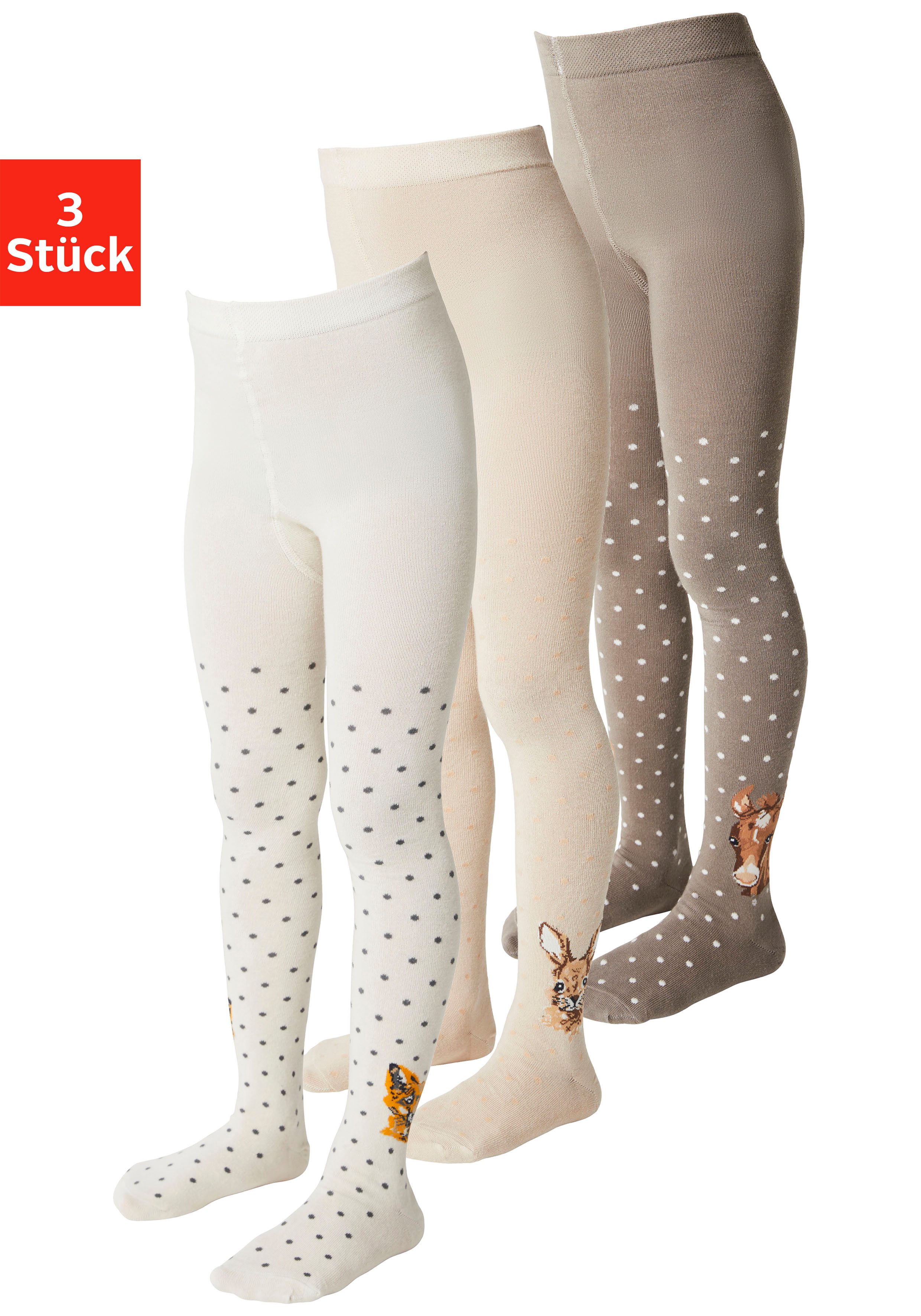 H.I.S Strickstrumpfhose (Packung 3 St) mit Tiermotiven
