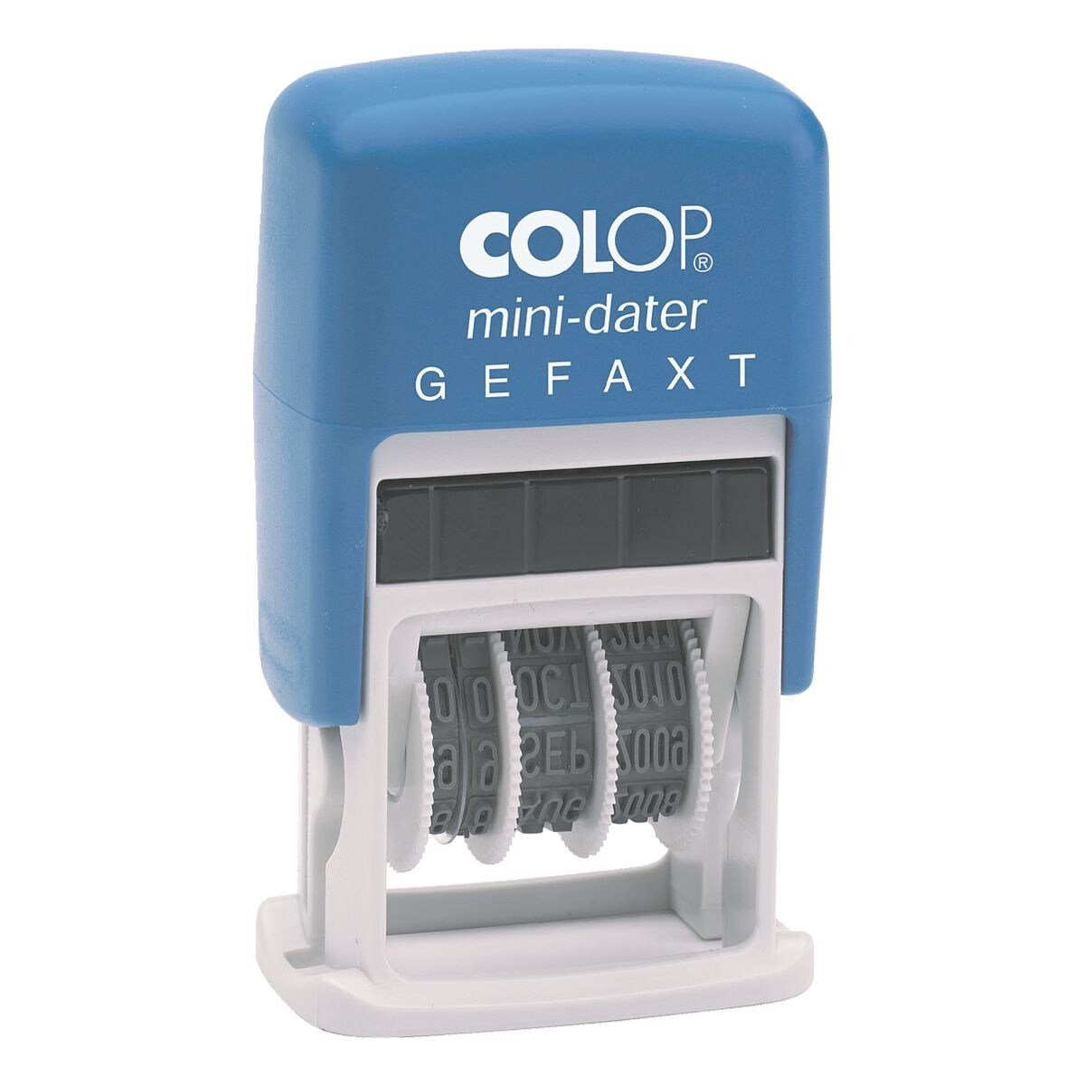 COLOP Stempel S 160/L Gefaxt, Datumstempel mit Datumseinstellungen & festem Text, selbstfärbend