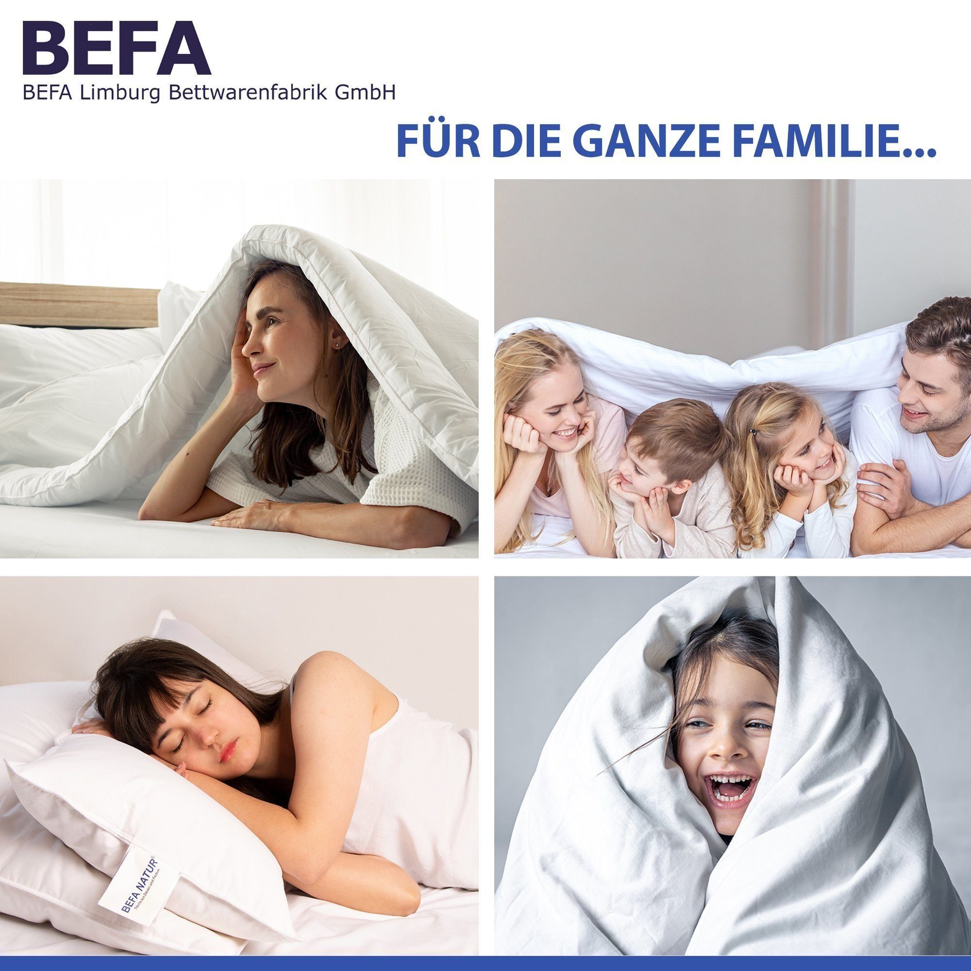 BEFA NATUR 3-Kammer-Kopfkissen "Träum süß" kuschelweiches Premium Daunen- & günstig online kaufen