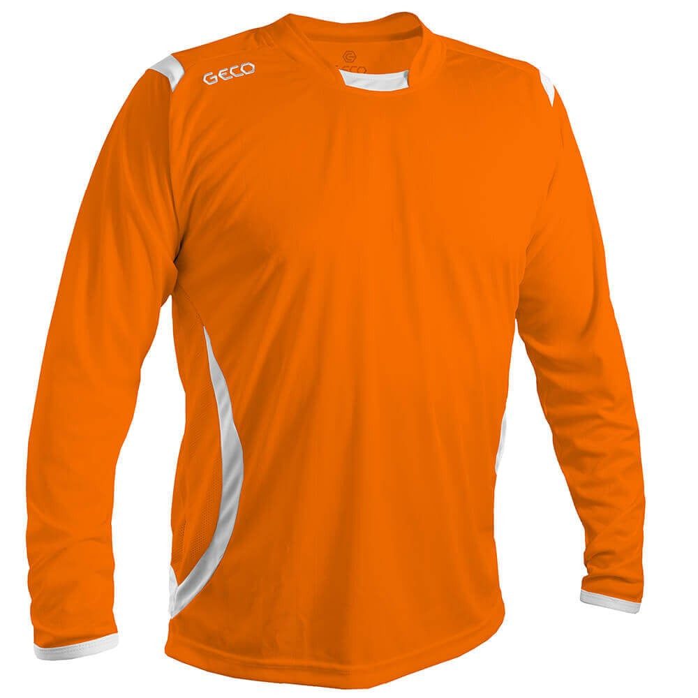 Geco Langarmshirt Levante (100% Polyester) orange/weiss Herren
