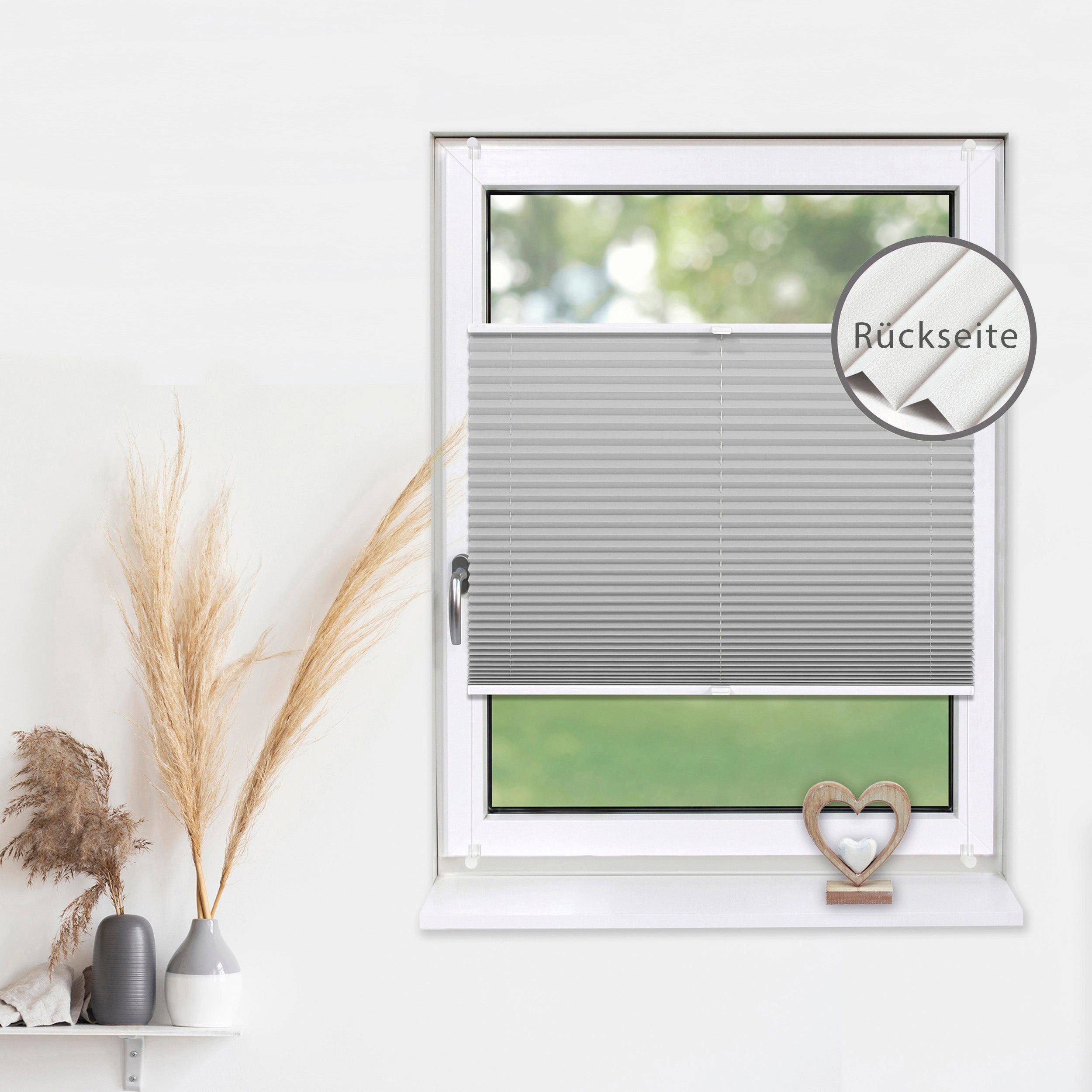 Deco-Raum Plissee Thermo Basic, abdunkelnd, Klemmträger, auf dem Fenster-/Türrahmen, Klemmfix, einfache Montage, in verschiedenen Farben und Größen ohne Bohren
