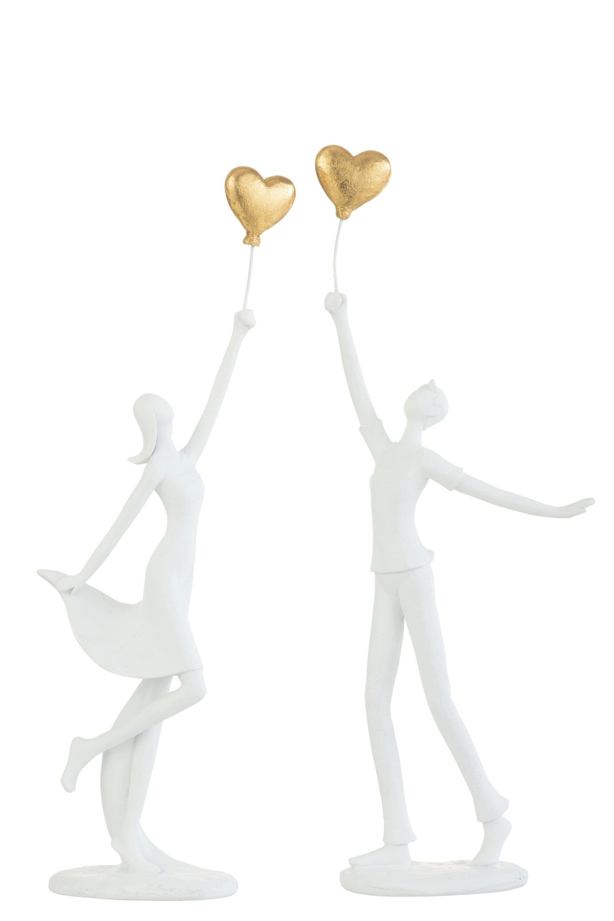 GILDE Dekoobjekt Romantisches 2er Set - 'Verliebtes Paar' mit Herzballon, Handgefertigt