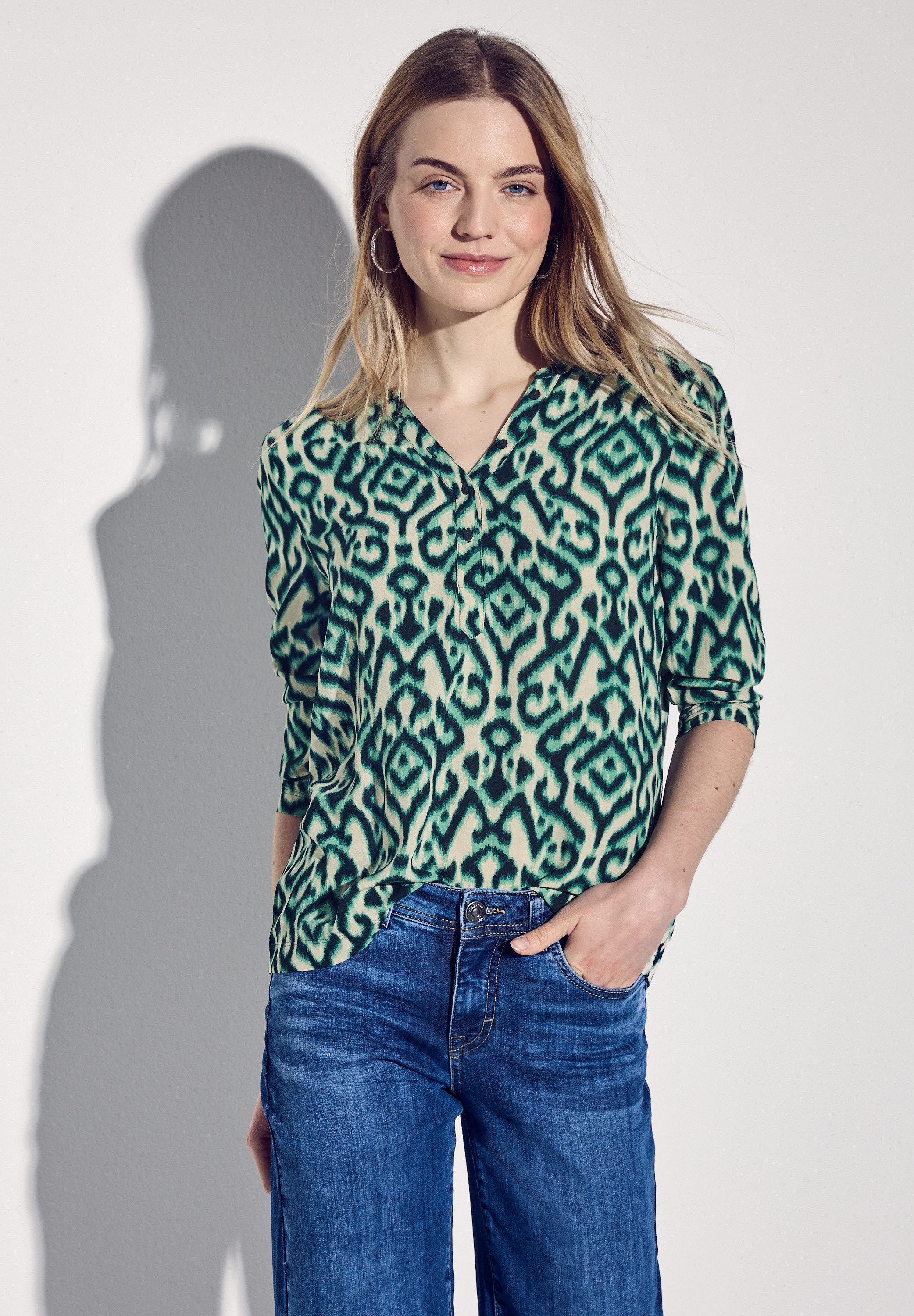 STREET ONE 3/4-Arm-Shirt mit grafischem Muster günstig online kaufen