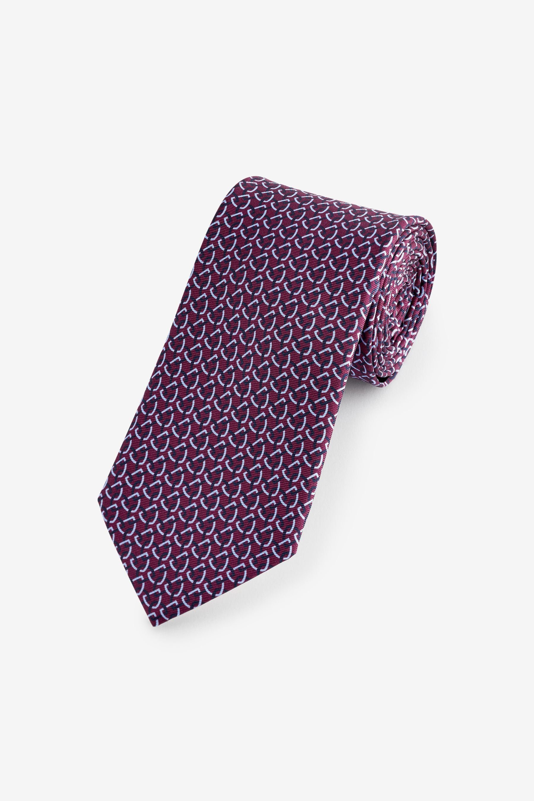 (1-St) hergestellt Signature-Krawatte, Italien in Krawatte Next Geometric Red