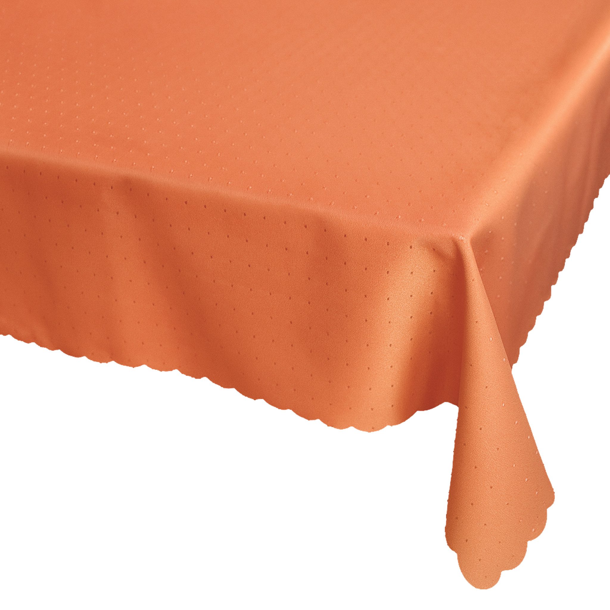 matches21 HOME & HOBBY Tischdecke Tischdecke 130 x 170 cm in Orange für Esstisch & Küche (1-tlg), Waschbares Tischtuch mit gewelltem Rand