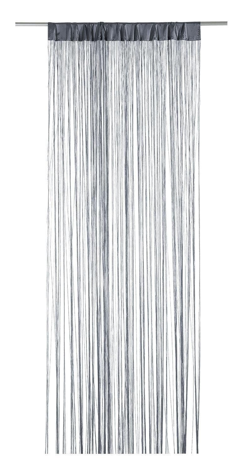 Gasper Fadenvorhang Türvorhang, B 110 cm x L 250 cm, Grau, Stangendurchzug, halbtransparent, Polyester