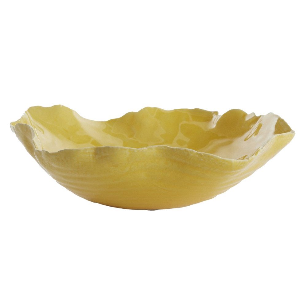 Light & Living Dekoschale Dekoschale Schale BANDA von Light & Living 34x31x11 cm Keramik Gelb