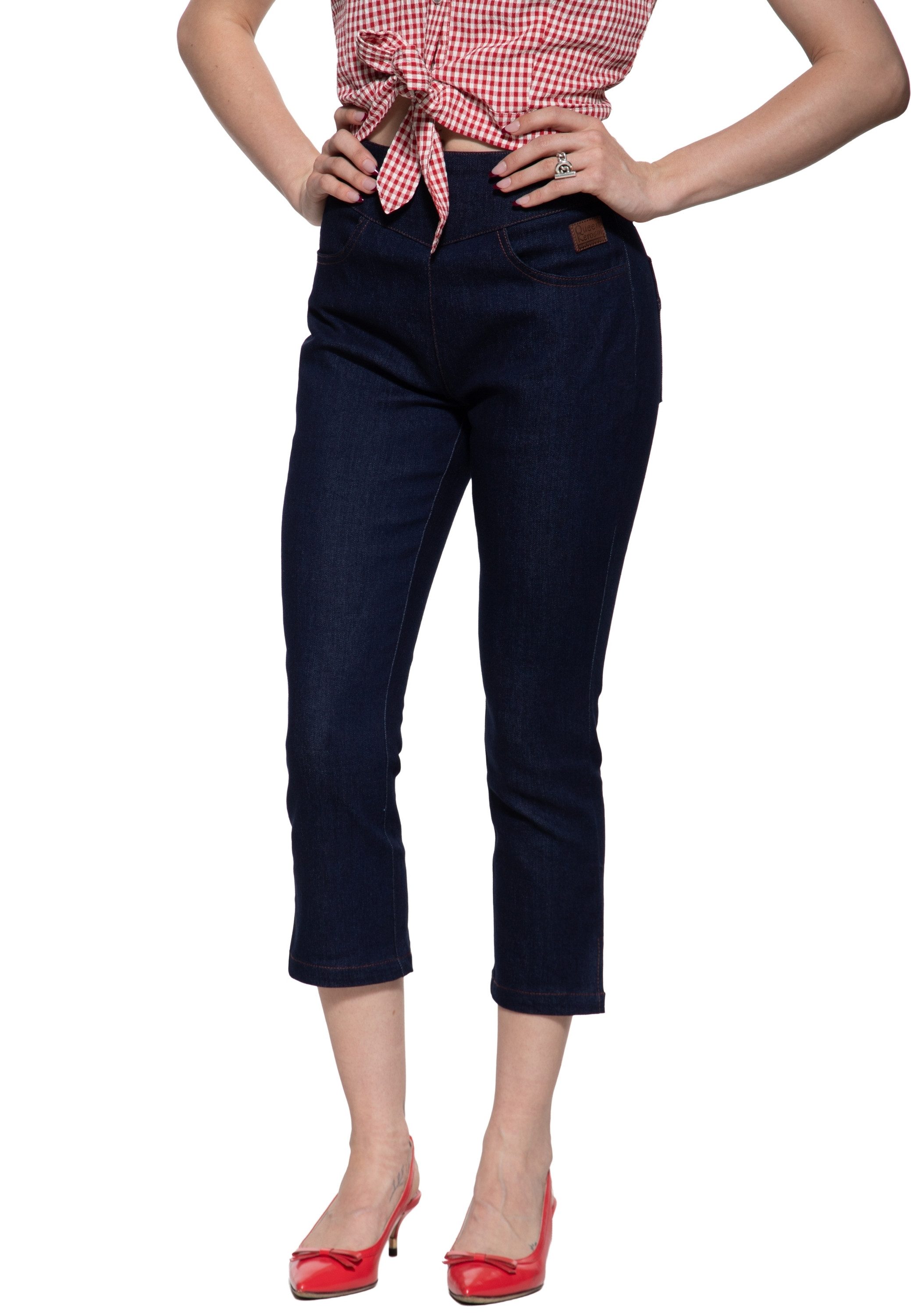 QueenKerosin Caprijeans Joan mit Cinch-Back