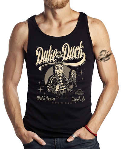GASOLINE BANDIT® Tanktop Rockabilly Muskel-Shirt: Old School Rock'n' Roll Duke The Duck