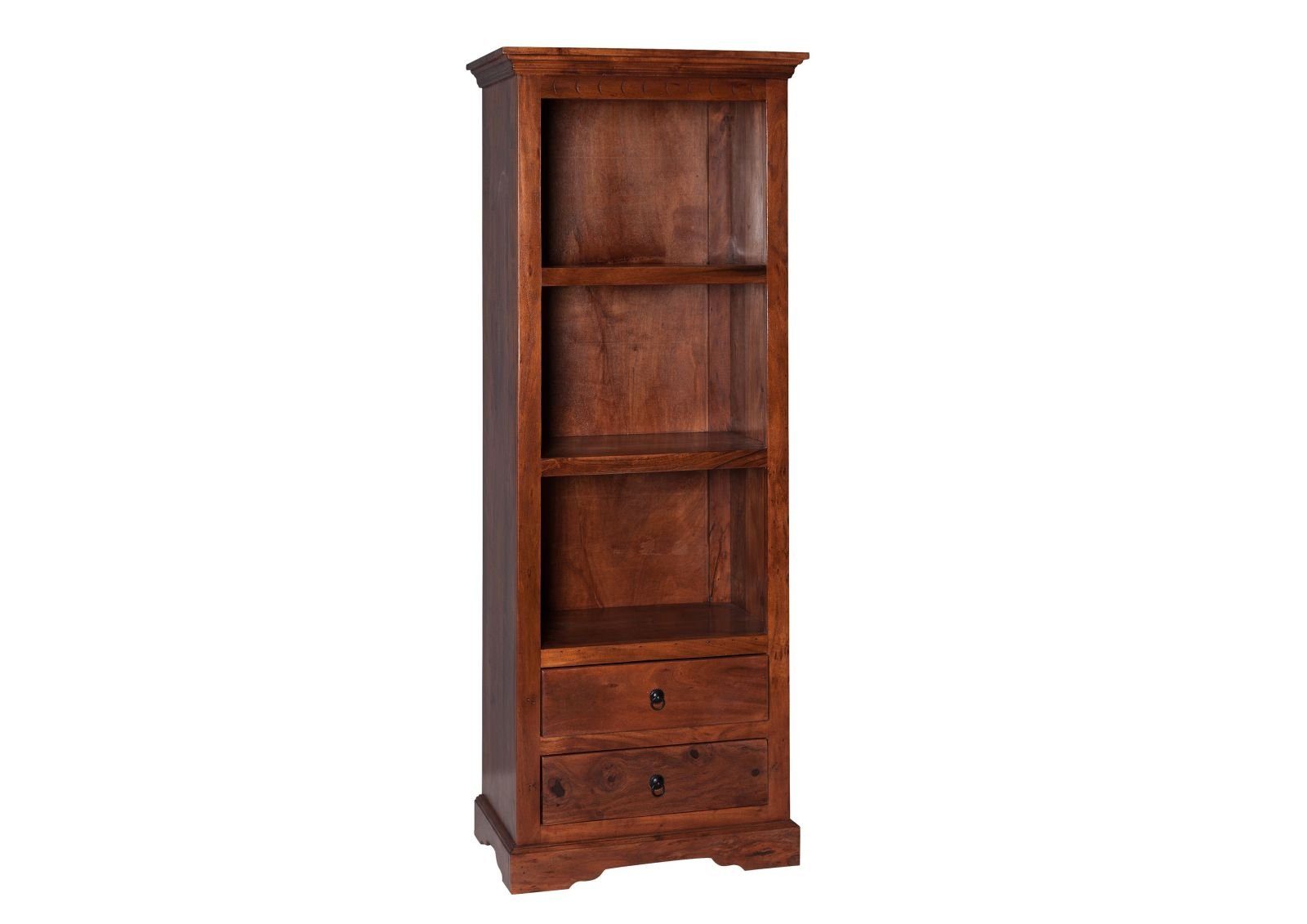 Massivmoebel24 Bücherregal OXFORD, 1-tlg., Regal Akazie 68x44x178 nougat lackiert OXFORD #1009