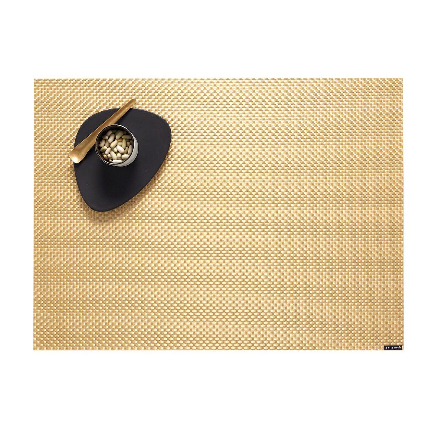 Platzset Basketweave Rectangle Gilded