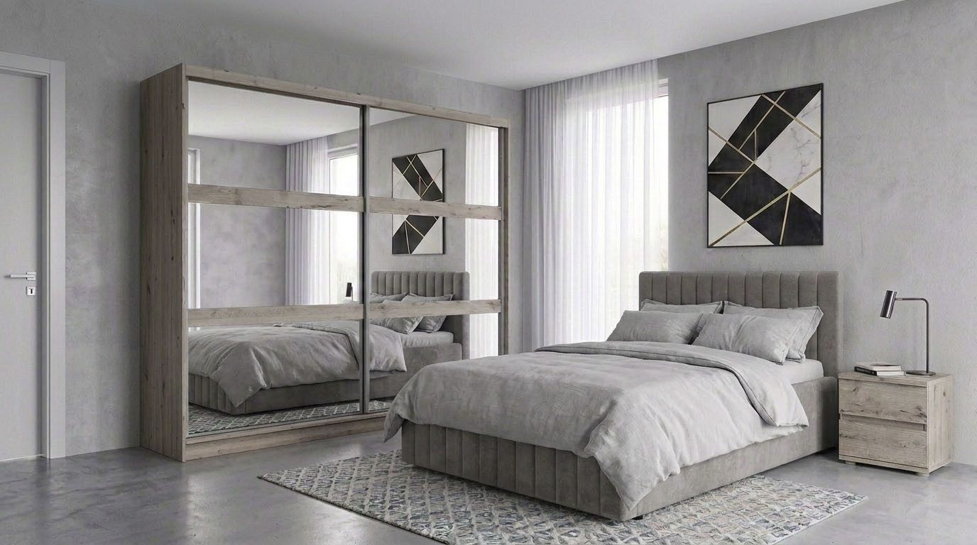 OTTO home Polsterbett MOIVRE, vertikale Steppung in Rillenoptik, wahlweise mit Bettkasten (Breite Liegefläche 120, 140, 160 oder 180cm), Stauraumbett, gepolstertes Kopfteil, ohne Matratze, modernes Design