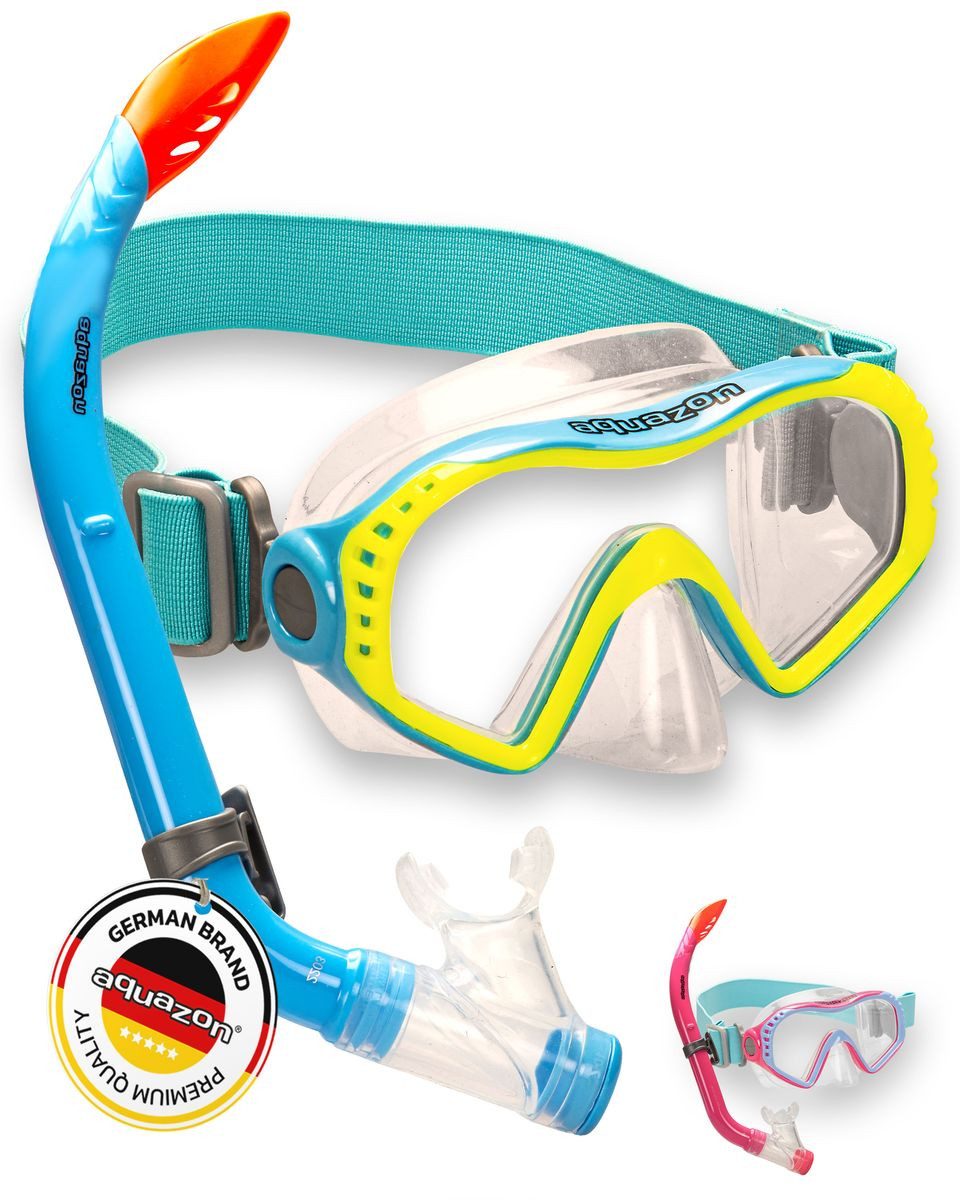 AQUAZON Taucherbrille STARFISH mit Schnorchel, Schnorchelset, Kinder von 7-12 Jahren