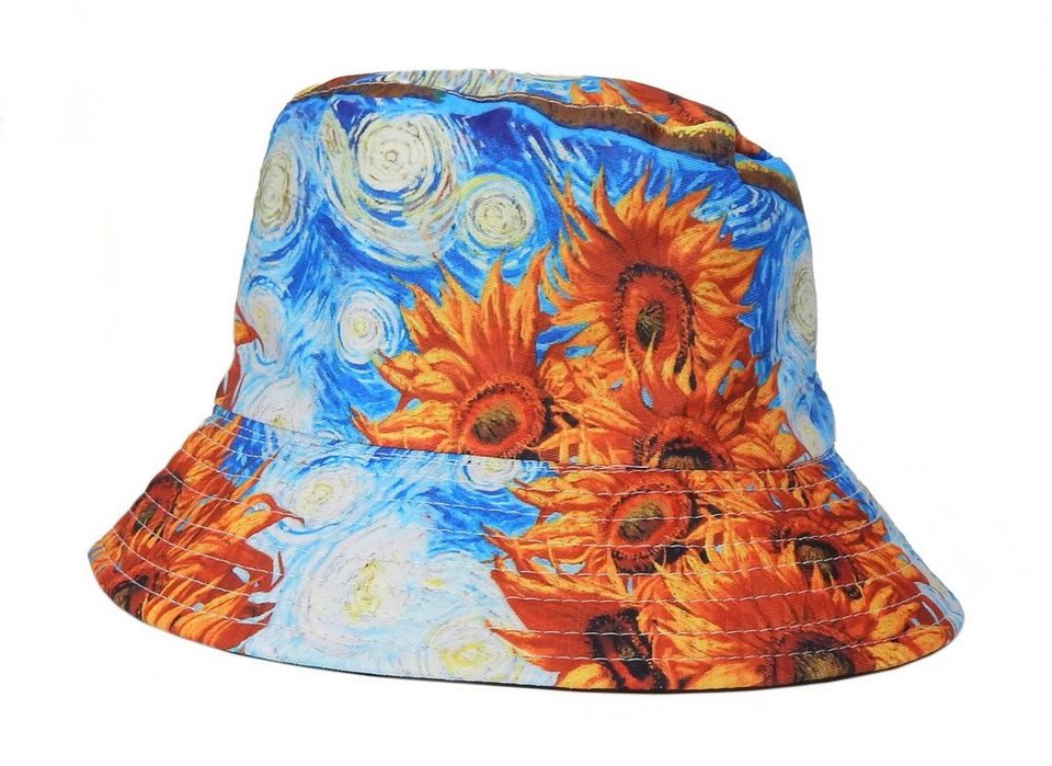 Ella Jonte Sonnenhut Bucket Hat bunt Wendehut Kunstdruck Sonnenblumen 56 cm