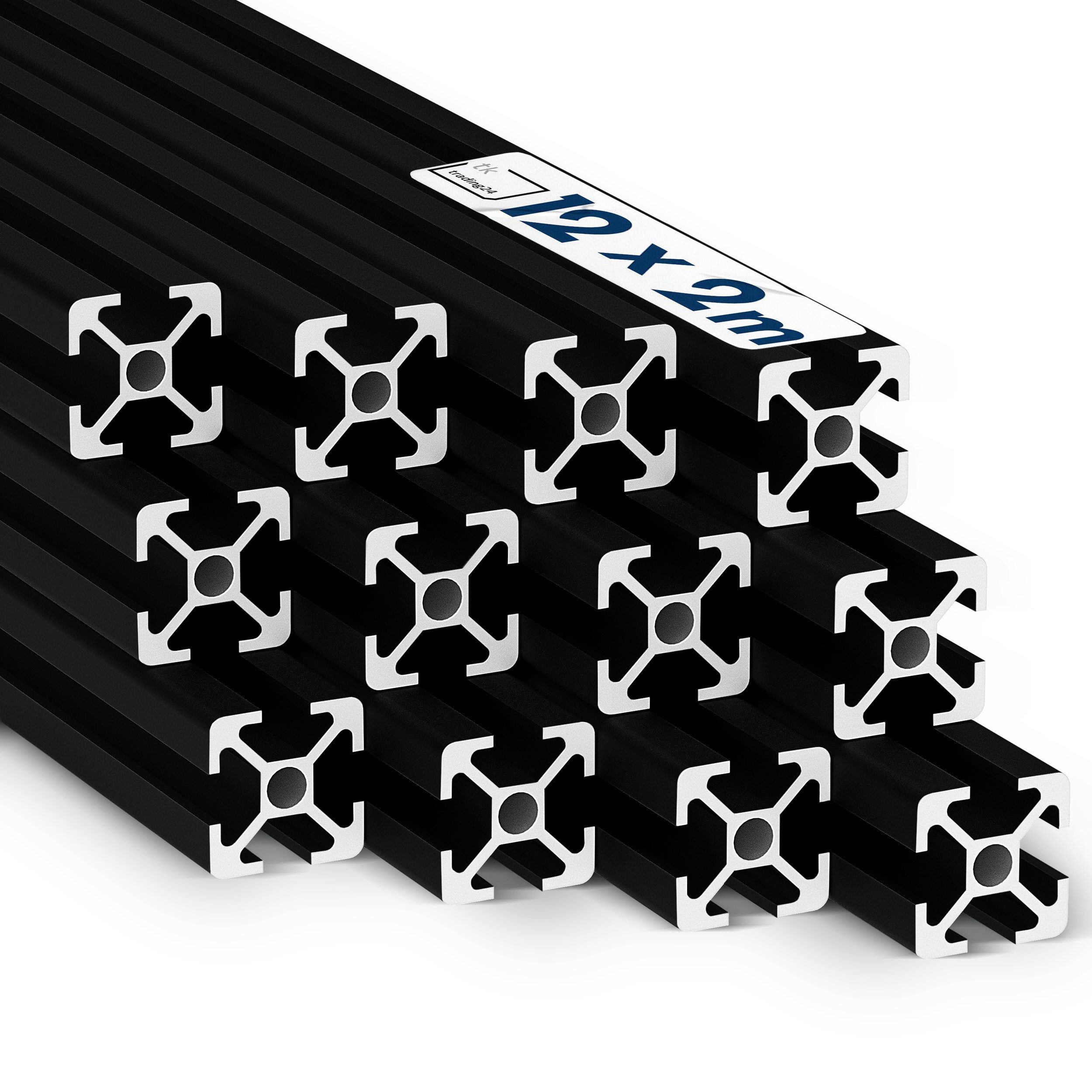 tktrading24 Profil 12x Alu Profil 20x20mm 2m Montage-, Konstruktionsprofil günstig online kaufen