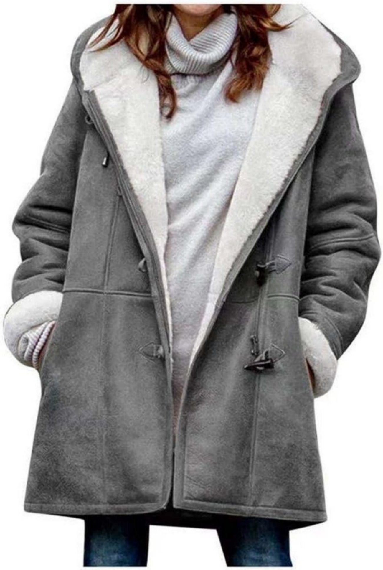 LIIKIL Anorak Pullover Einfarbig Lässige Strickjacke Warm Plus Samt Warme Jacke
