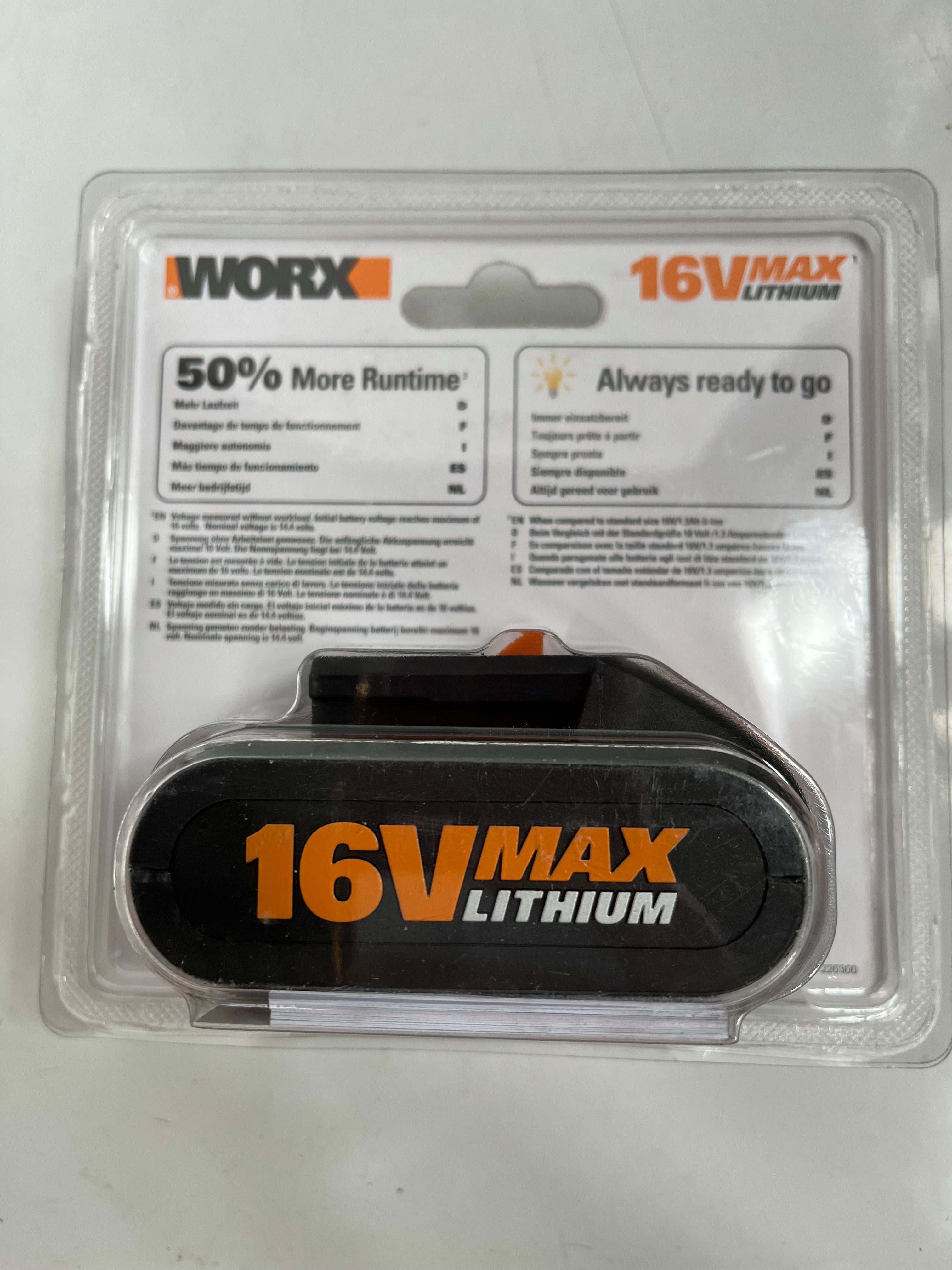 Worx Worx Ersatzakku 16V 2,0 Ah WA3539 Original Akku 2000 mAh (16 V)