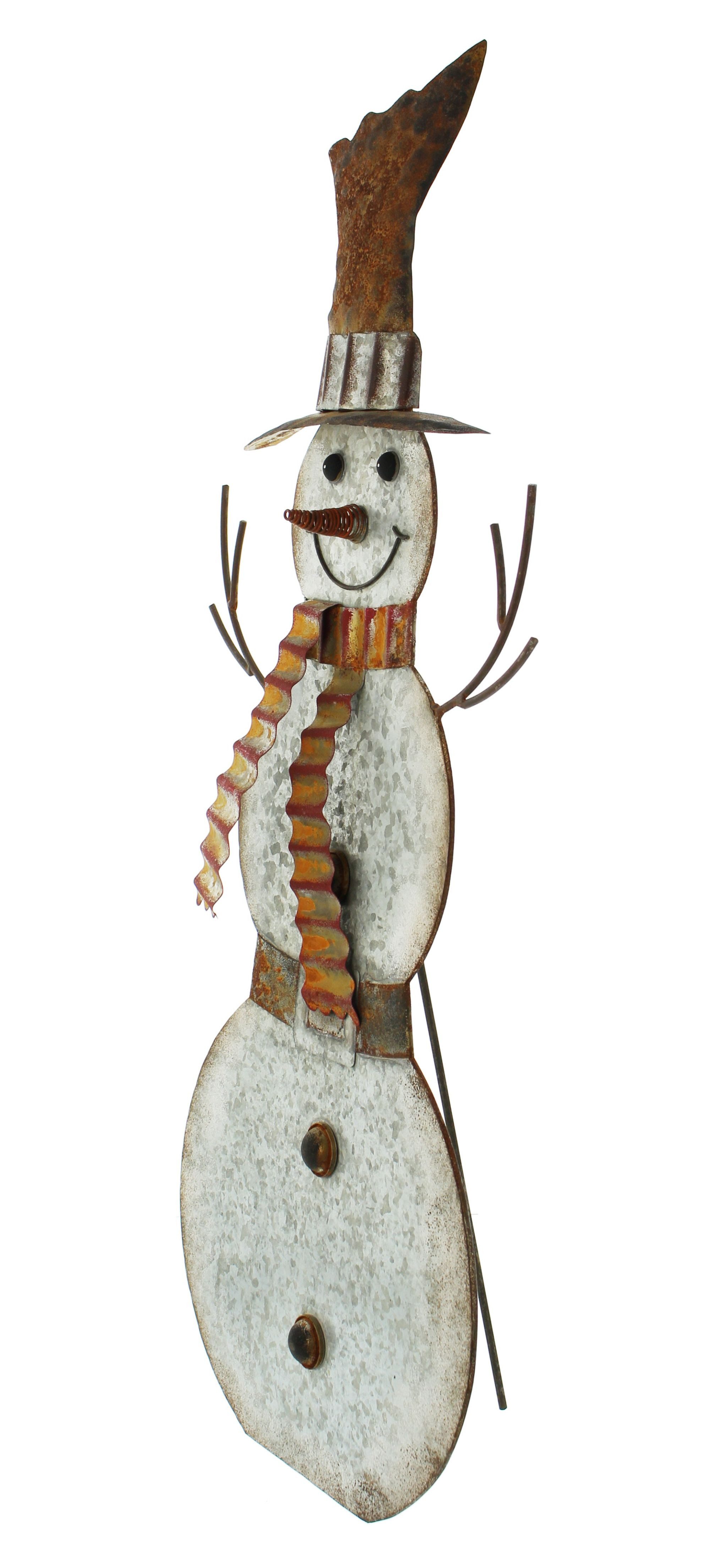 Dekoleidenschaft Gartenfigur Schneemann aus Metall, 75 cm hoch, Winterdeko, Metalldeko, Aussendeko, (1 St), Dekofigur, Gartendekofigur, Metallfigur, Gartendeko für Draußen