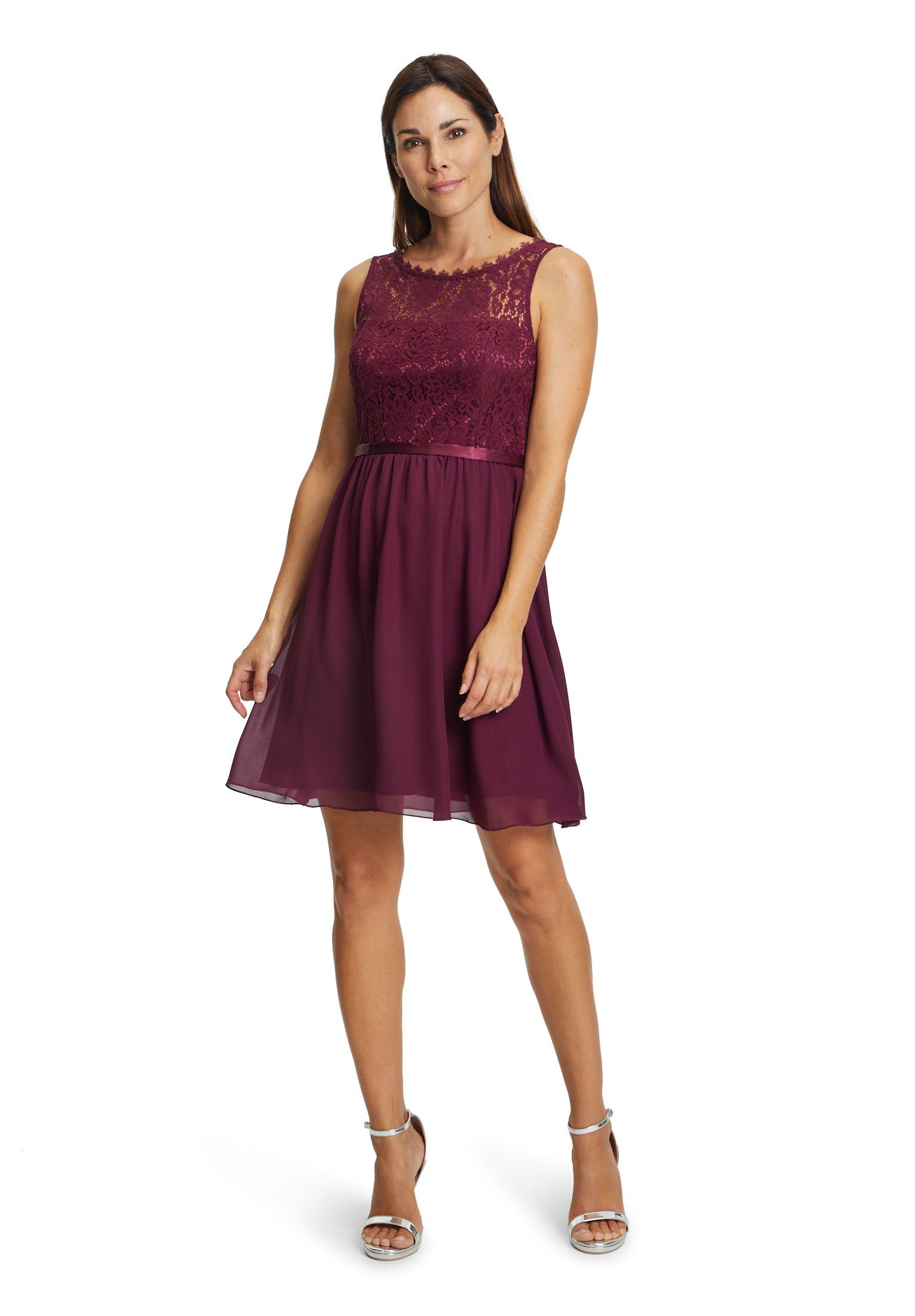 Shiny Bordeaux Suddenly (1-tlg) Spitze Mont Minikleid Princess mit Vera