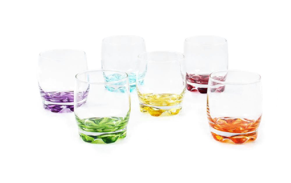 Gläser-Set Gläser-Set Saftglas Wasserglas Trinkglas 6er 290cc farbig Adora