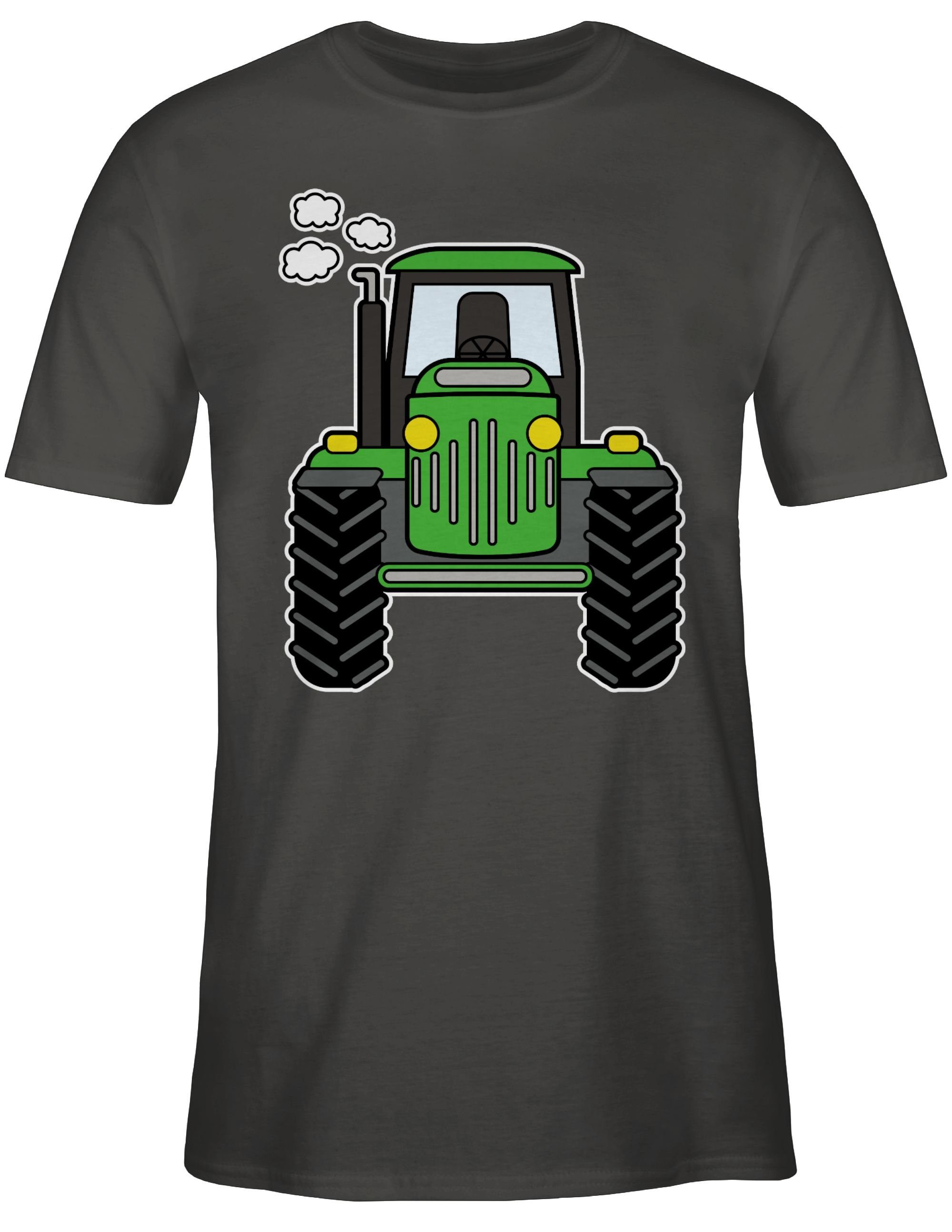 Bulldog Trecker Bauern 03 Geschenk T-Shirt Traktor Traktor Landwirte Dunkelgrau Shirtracer Landwirtschaft