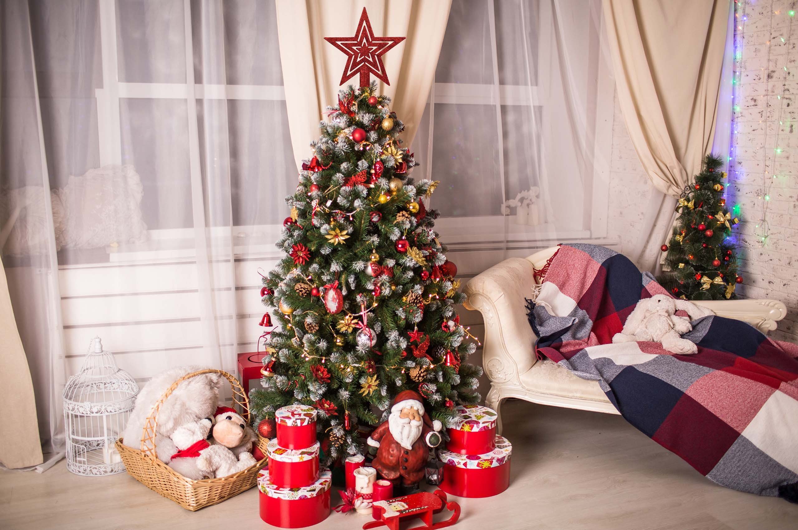 Sarcia.eu Christbaumspitze Roter Christbaumstern, glänzende Spitze 20 cm