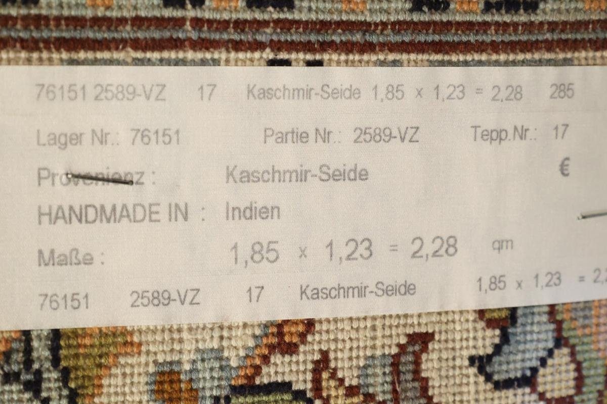 Orientteppich, 4 Handgeknüpfter mm Seidenteppich Kaschmir rechteckig, Nain Trading, Seide Höhe: 122x184